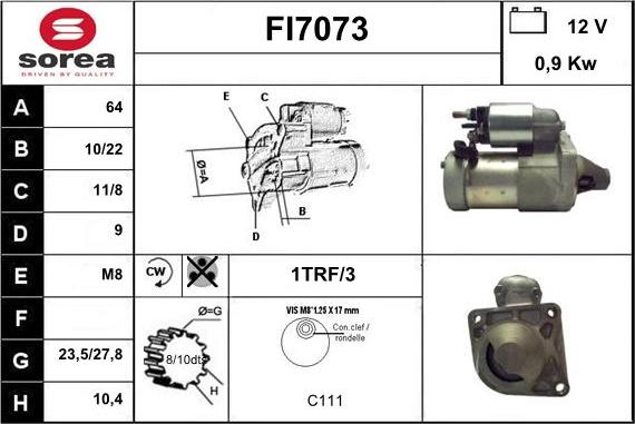 Sera FI7073 - Starteris www.autospares.lv