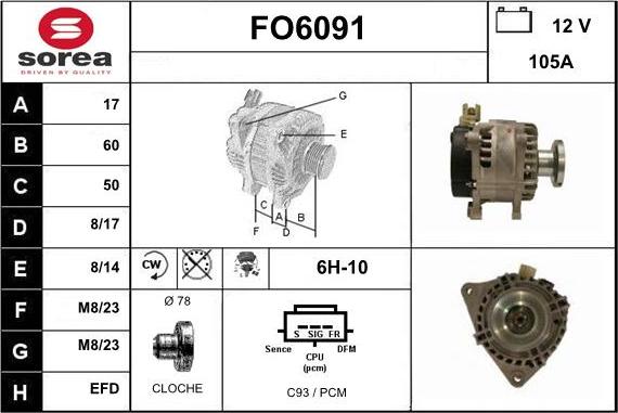 Sera FO6091 - Alternator www.autospares.lv