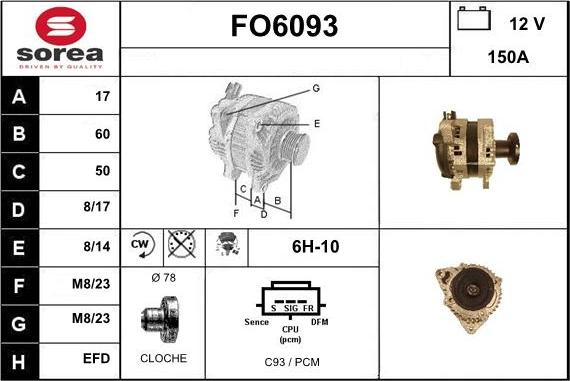 Sera FO6093 - Ģenerators www.autospares.lv