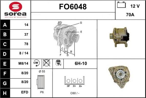 Sera FO6048 - Alternator www.autospares.lv