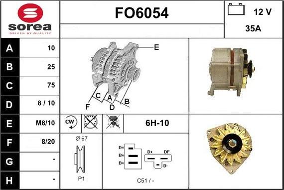 Sera FO6054 - Ģenerators www.autospares.lv