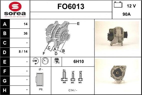 Sera FO6013 - Alternator www.autospares.lv