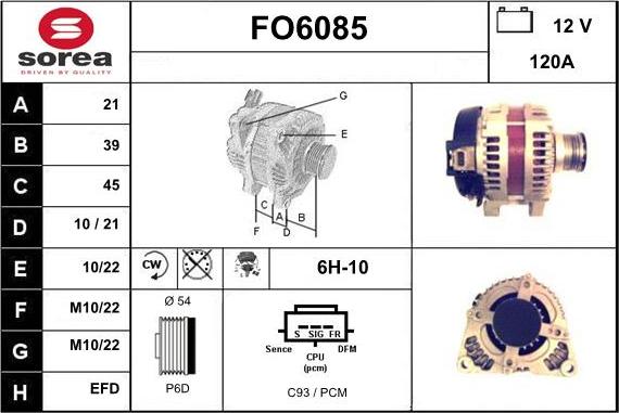 Sera FO6085 - Alternator www.autospares.lv