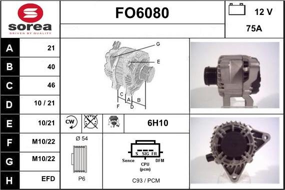 Sera FO6080 - Ģenerators www.autospares.lv