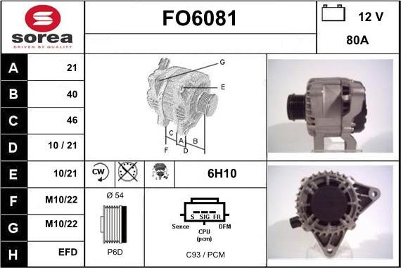 Sera FO6081 - Генератор www.autospares.lv