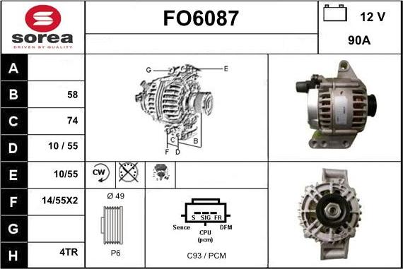 Sera FO6087 - Ģenerators www.autospares.lv