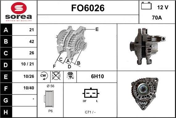 Sera FO6026 - Alternator www.autospares.lv