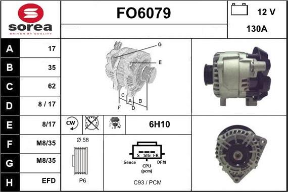 Sera FO6079 - Alternator www.autospares.lv