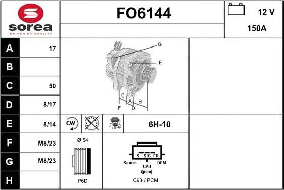 Sera FO6144 - Ģenerators www.autospares.lv