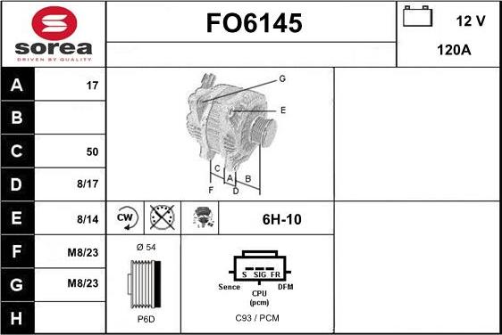 Sera FO6145 - Alternator www.autospares.lv