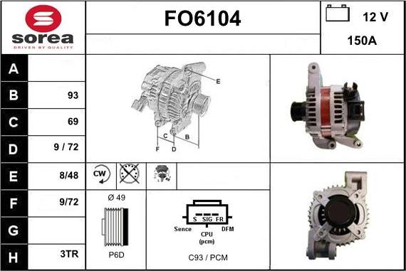 Sera FO6104 - Ģenerators autospares.lv