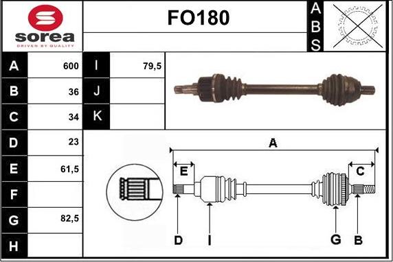 Sera FO180 - Piedziņas vārpsta www.autospares.lv