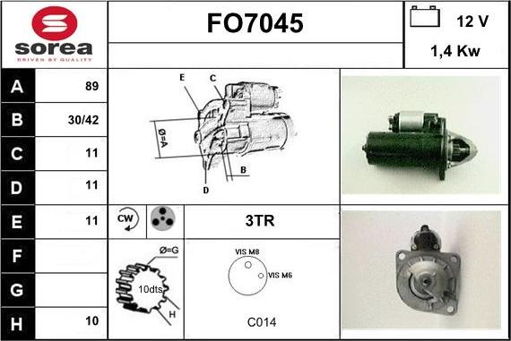 Sera FO7045 - Starteris www.autospares.lv