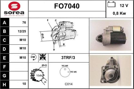 Sera FO7040 - Starteris autospares.lv