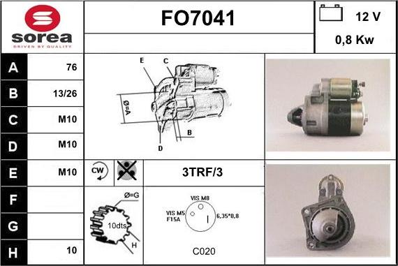 Sera FO7041 - Starter www.autospares.lv