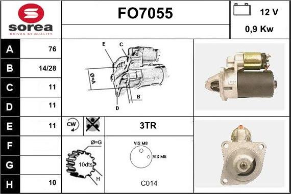 Sera FO7055 - Starteris autospares.lv