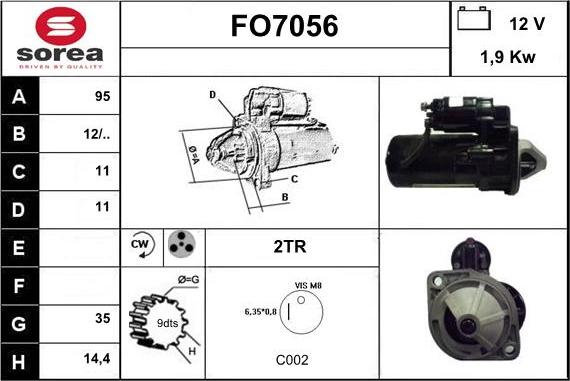 Sera FO7056 - Starter www.autospares.lv