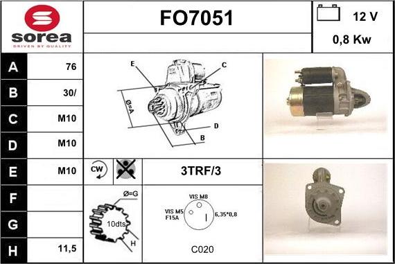 Sera FO7051 - Starteris autospares.lv