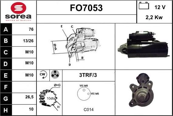 Sera FO7053 - Starteris autospares.lv