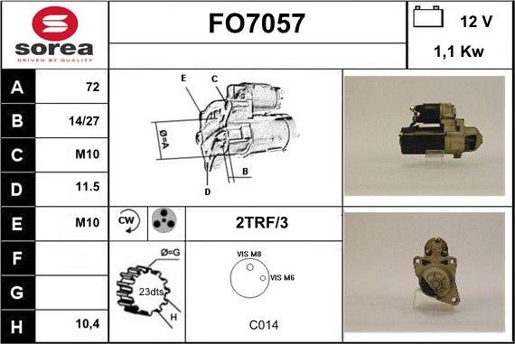 Sera FO7057 - Starteris www.autospares.lv