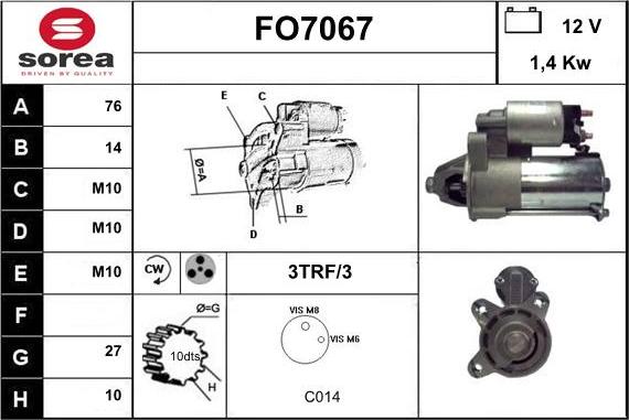 Sera FO7067 - Стартер www.autospares.lv