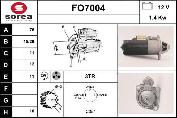 Sera FO7004 - Starteris autospares.lv