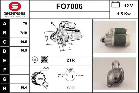 Sera FO7006 - Starter www.autospares.lv