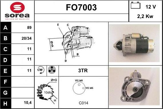 Sera FO7003 - Starter www.autospares.lv