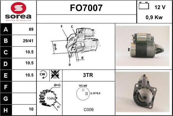 Sera FO7007 - Starteris autospares.lv