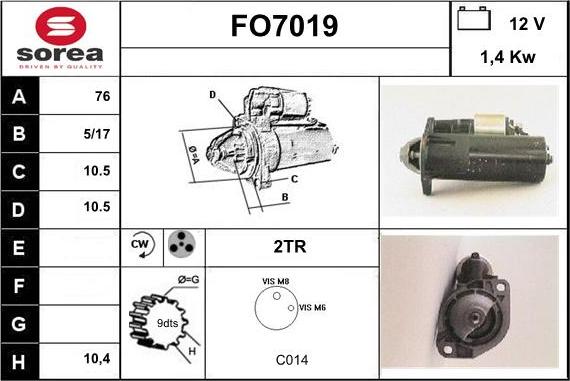 Sera FO7019 - Starteris autospares.lv