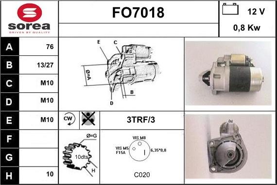 Sera FO7018 - Starteris www.autospares.lv