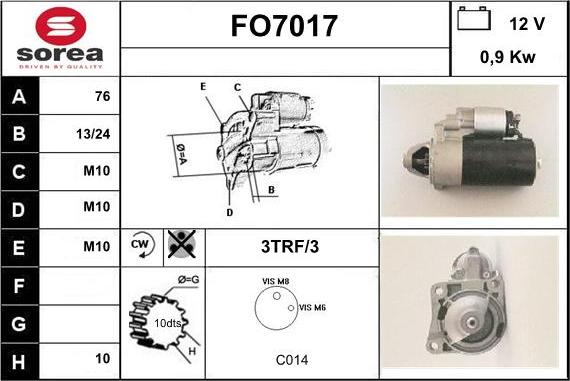 Sera FO7017 - Starteris www.autospares.lv