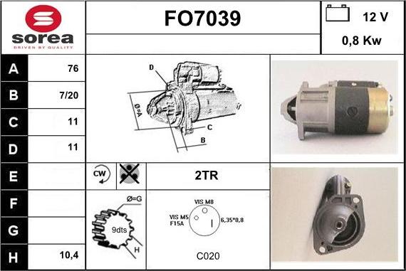 Sera FO7039 - Starteris autospares.lv