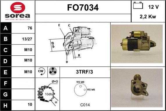 Sera FO7034 - Starteris autospares.lv