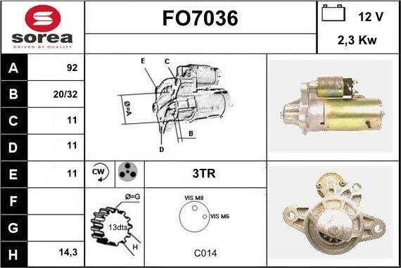 Sera FO7036 - Стартер www.autospares.lv