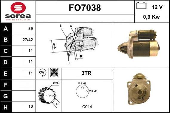 Sera FO7038 - Starteris autospares.lv