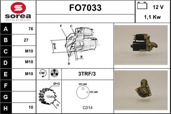 Sera FO7033 - Starteris autospares.lv