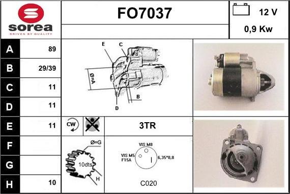 Sera FO7037 - Starteris autospares.lv