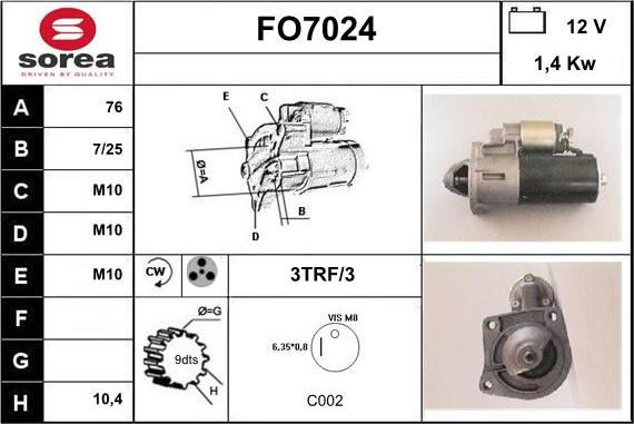 Sera FO7024 - Starter www.autospares.lv