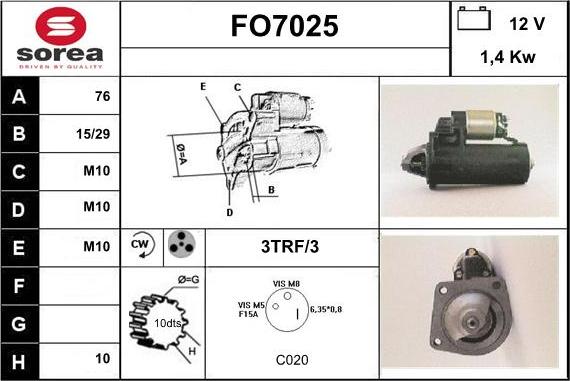 Sera FO7025 - Starteris autospares.lv