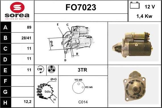 Sera FO7023 - Starteris www.autospares.lv