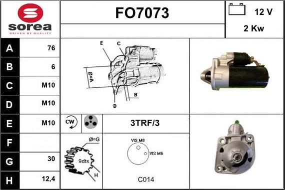 Sera FO7073 - Starteris autospares.lv