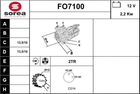 Sera FO7100 - Starteris autospares.lv