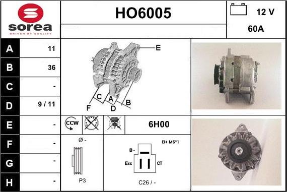 Sera HO6005 - Генератор www.autospares.lv