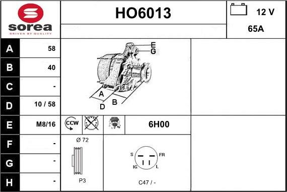 Sera HO6013 - Ģenerators autospares.lv