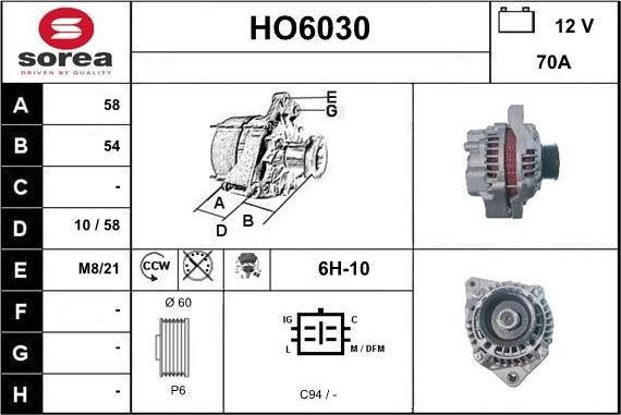 Sera HO6030 - Генератор www.autospares.lv