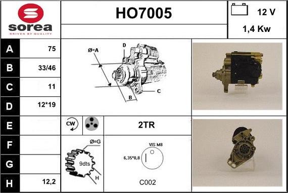 Sera HO7005 - Starteris autospares.lv