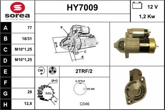 Sera HY7009 - Starter www.autospares.lv