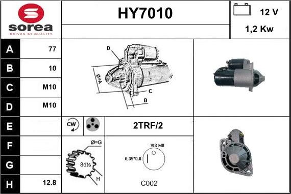 Sera HY7010 - Starter www.autospares.lv