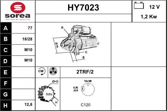 Sera HY7023 - Starteris autospares.lv